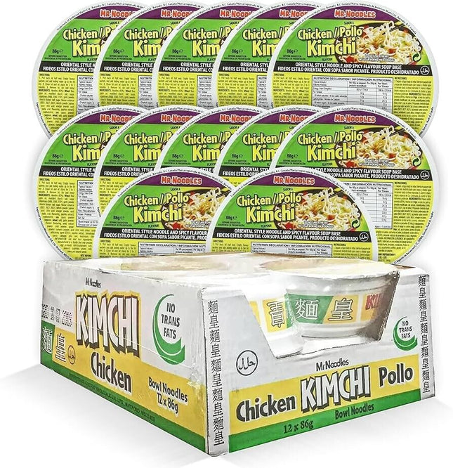 Mr. Noodles Chicken Kimchi Oriental Style Noodle 12 x 86g Ready Meals
