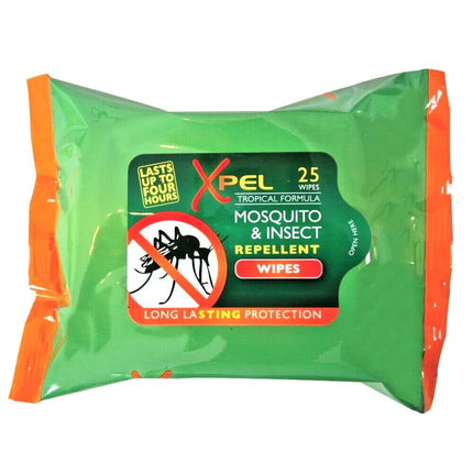 x3 XPEL Mosquito & Insect Repellent Wipes Long Lasting Protection - 25 Wipes