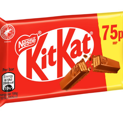 KitKat 4 Finger Milk Chocolate Bar 41.5g PMP 75p
