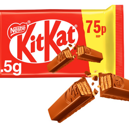 KitKat 4 Finger Milk Chocolate Bar 41.5g PMP 75p
