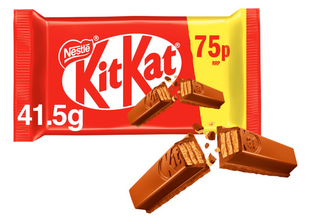 KitKat 4 Finger Milk Chocolate Bar 41.5g PMP 75p