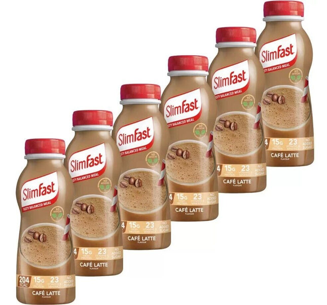 Slimfast Cafe Latte Shakes, 6 x 325ml