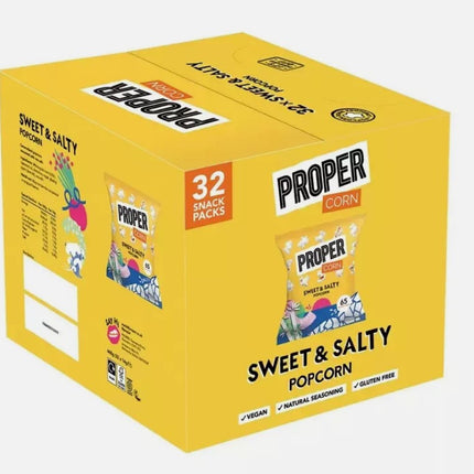 Proper Corn Popcorn Sweet & Salty Mixed Case Crisp Vegan Chips Snack Pack 32x14g