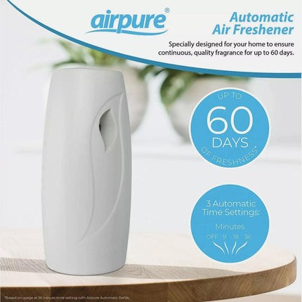 3 x Airpure Automatic Air Freshener Spray Machine 60 Day Freshness Home / Office