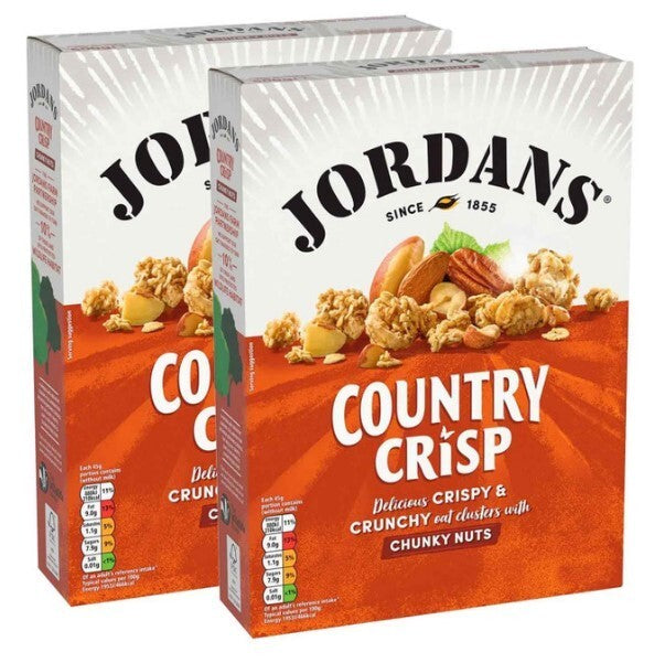 Jordans Country Crisp Chunky Nuts Oat Clusters Wholegrain Cereal Pack of 2x 850g