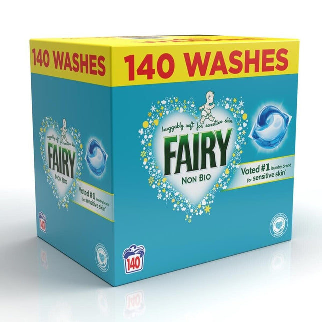 Fairy Non Bio Pods 140 Wash Laundry Cleaning Washing Capsule Liquid Detergent