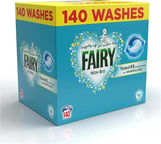 Fairy Non Bio Pods 140 Wash Laundry Cleaning Washing Capsule Liquid Detergent