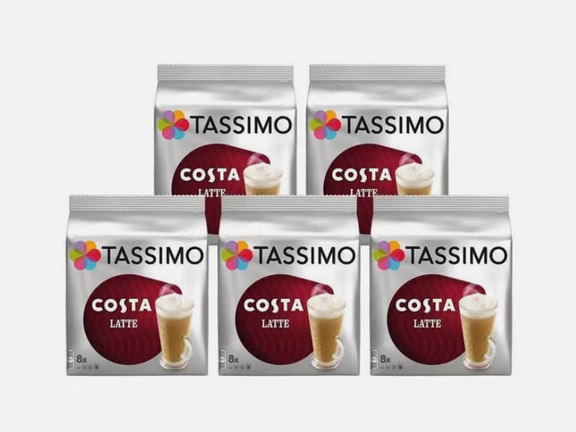 Tassimo Costa Latte 5 Pack - 40 Drinks Large Cup Size 325ml T Disc Pods