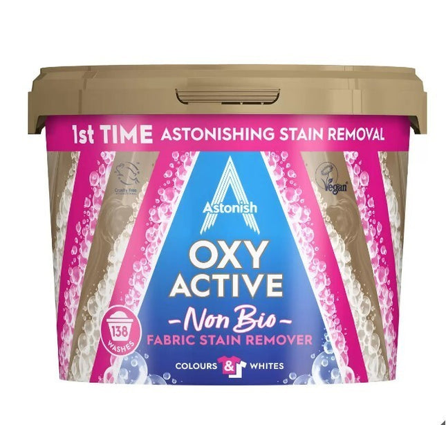 Astonish Oxy Active Non Bio Fabric Stain Remover For Colours and Whites - 3kg
