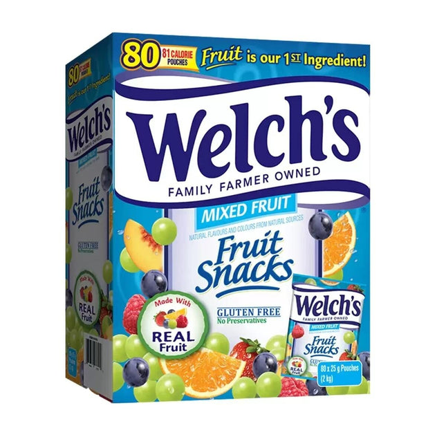 Welch's Fruit Snacks Mixed Real Fruit Pouches 25g x 80 Pouches 2Kg