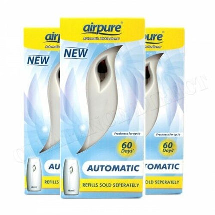 3 x Airpure Automatic Air Freshener Spray Machine 60 Day Freshness Home / Office