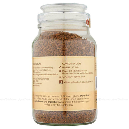Douwe Egberts Pure Gold Medium Roast Ground Instant Coffee Granules Jar 400g