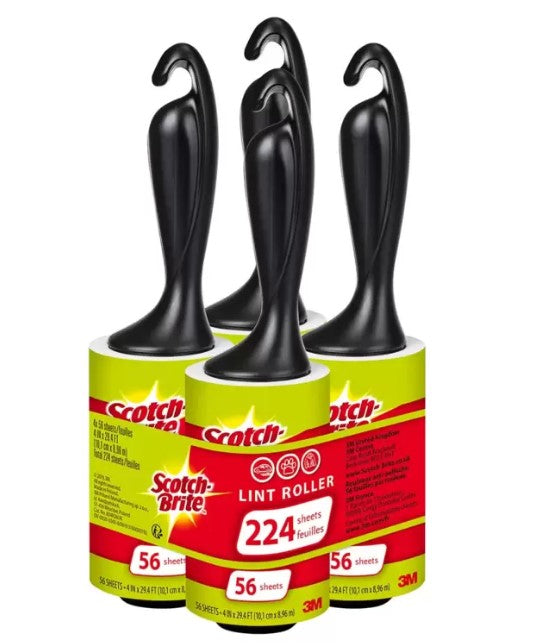 x4 Scotch Brite Lint Roller Removes Hair and Fluff 3 Meters