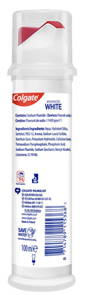 Colgate Advanced White Toothpaste Pump 100 ml x 6