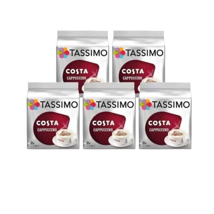 Tassimo Costa Cappuccino Coffee Pods x8 Pack of 5, Total 40 Drinks