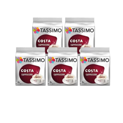 Tassimo Costa Cappuccino Coffee Pods x8 Pack of 5, Total 40 Drinks