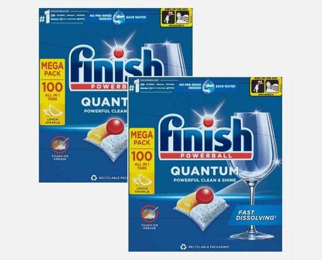 Finish Powerball Quantum Dishwasher Tablets 2 x 100 Pack