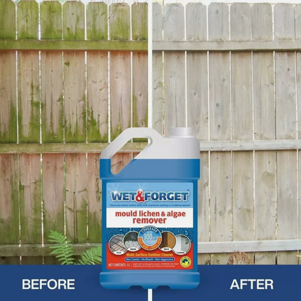 Wet & Forget Mould, Lichen & Algae Remover, Outdoor Cleaning Solution,- 5 Litre