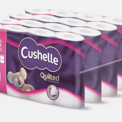 Cushelle Quilted 3-Ply Longer Rolls Toilet Tissue, 4x8 Pack (236 Sheets)
