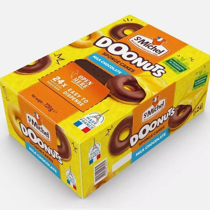 St Michel Chocolate Coated Doonuts Snack Ring Sponge Cakes Bite Donuts Pack 720g
