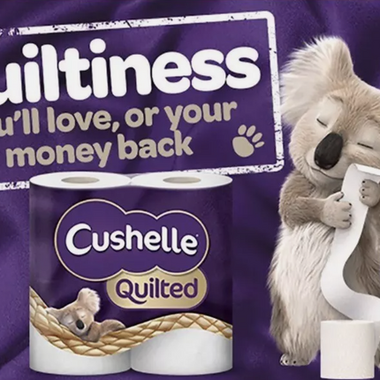 Cushelle Quilted 3-Ply Longer Rolls Toilet Tissue, 4x8 Pack (236 Sheets)
