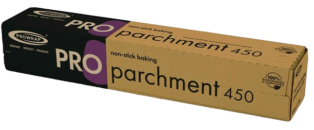 Prowrap Baking Parchment Paper White Non Stick Silicone Cooking 18" 450mm x 50m