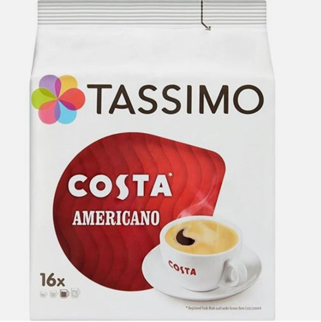 Tassimo Costa Americano Coffee 5 Packs 80x Large Cup Size 220ml T Disc Pods