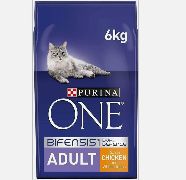 Purina ONE BIFENSIS Adult Cat Food Chicken & Wholegrains Large 6KG BAG DRY FOOD