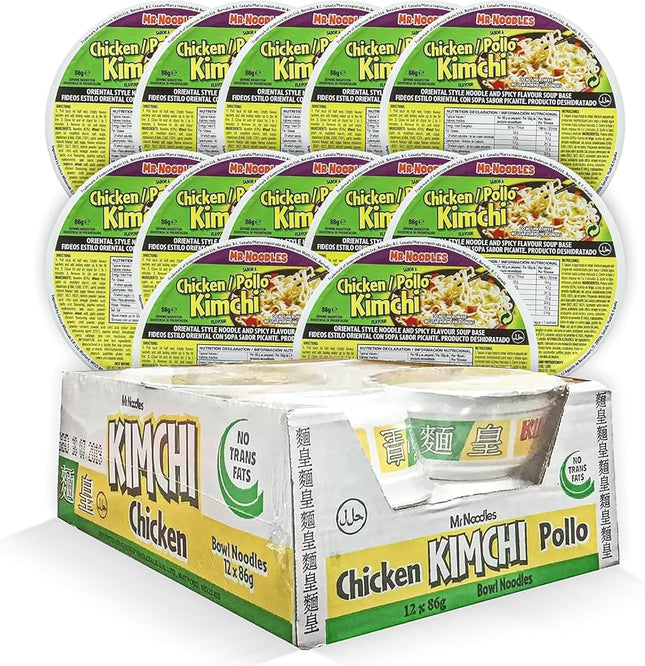 Mr. Noodles Chicken Kimchi Oriental Style Noodle 12 x 86g Ready Meals